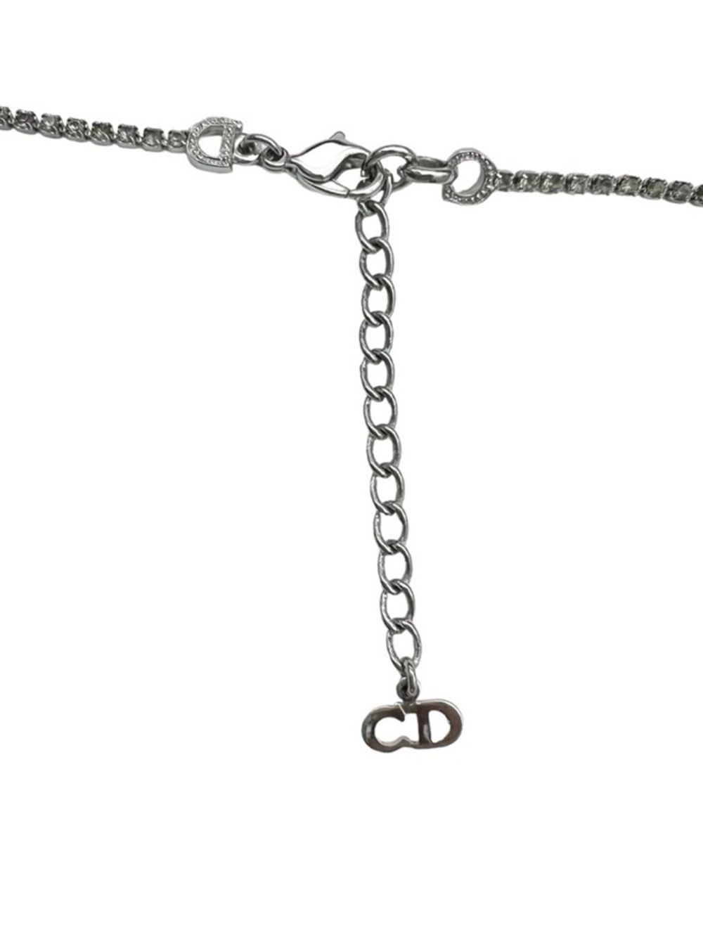 🔥100% Authentic Christian Dior Silver Crystal Dangling Letter Charm Necklace🔥 - Picture 12 of 12